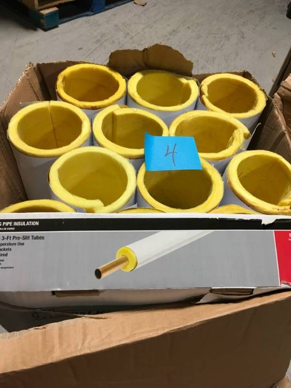 lot 4 image: Case 3 in. x 3 ft. Fiberglass Self-Sealing Pre-Slit Pipe Cover not used