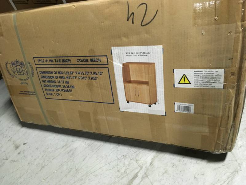 lot 8 image: Beech Microwave Cart by HODEDAH  in very good condition