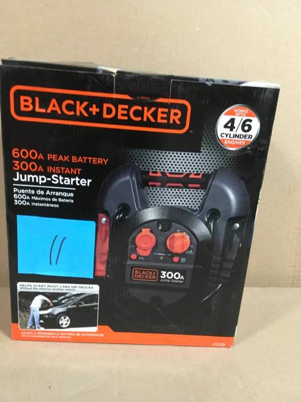 lot 11 image: BLACKDECKER 300 Amp Portable Jump Starter in very good condition