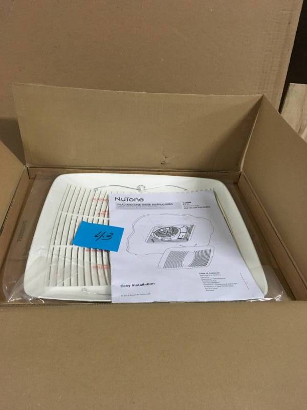 lot 43 image: NuTone EZ Fit 80 CFM Ceiling Bathroom Exhaust Fan, ENERGY STAR in very good condition