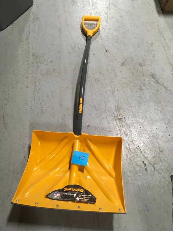 lot 45 image: True Temper 18 in. Ergonomic Mountain Mover Snow Shovel not used