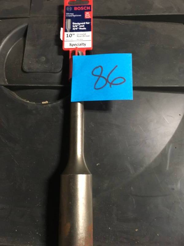 lot 86 image: Bosch 58 in. and 34 in. Hammer Steel SDS-MAX Ground Rod Driver in very good condition