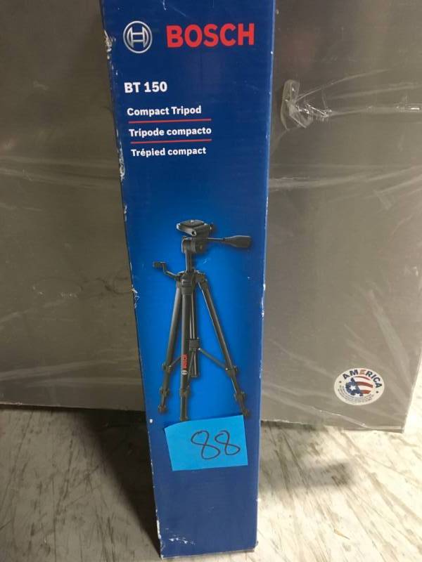 lot 88 image: Bosch Compact Tripod with Extendable Height for Use with Line Lasers, Point Lasers, and Laser Measures in very good condition