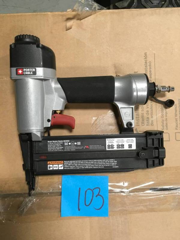 lot 103 image: Porter-Cable 18-Gauge Pneumatic Brad Nailer  in very good condition