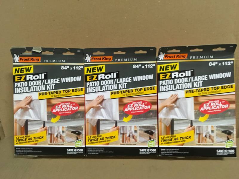 Frost King EO 84 in. x 112 in. Premium Heavy-Duty EZ Roll-on Shrink Patio DoorLarge Window Insulation Kit new