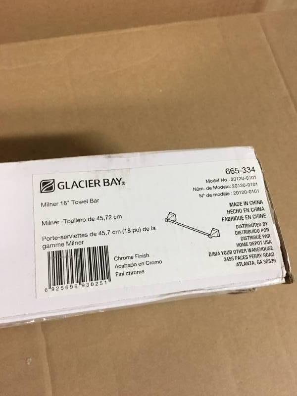 Glacier Bay Milner 18 in. Towel Bar in Chrome in very good condition