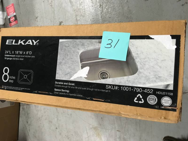 Undermount Stainless Steel 24 in. Single Bowl Kitchen Sink in very good condition