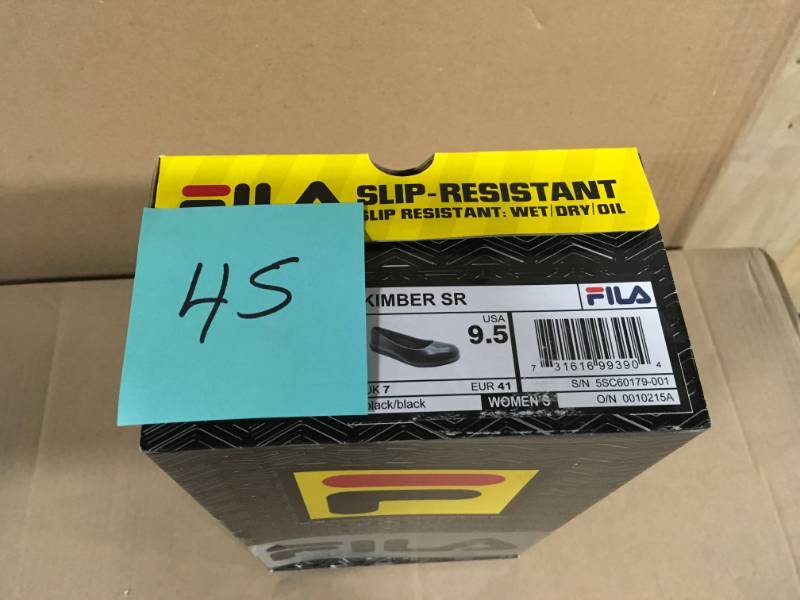 Fila Kimber Women Size 9.5 Black Synthetic Soft Toe Work Shoe not used