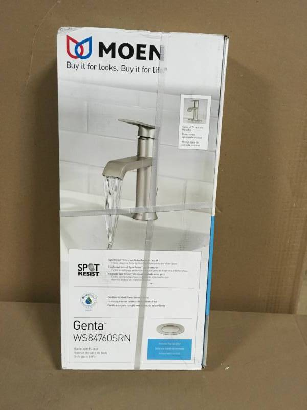 Genta Single Hole Single-Handle Bathroom Faucet in Spot Resist Brushed Nickel  in very good condition
