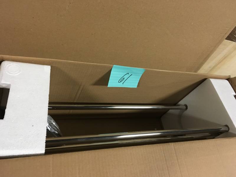 ISO 10-710 in. L x 6-925 in. H x 26-1920 in. W Zinc Hotel-Style Bathroom Shelf in Chrome  not used