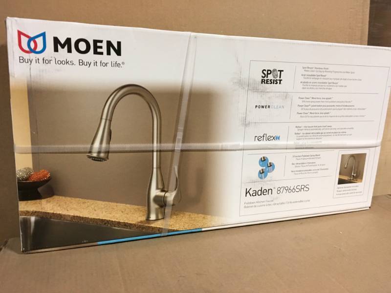MOEN Kaden Single-Handle Pull-Down Sprayer Kitchen Faucet with Reflex and Power Clean in Spot Resist Stainless not used