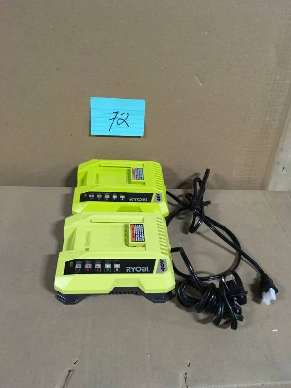 RYOBI 40-Volt Lithium-Ion Charger (2)  in very good condition