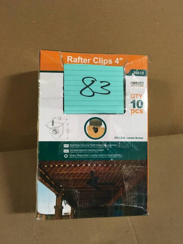 OWT Ornamental Wood Ties 4 in. x 4 in. Galv. St. Rafter Clip Angle Brackets (10 Per Box) not used