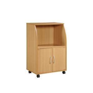 Hodedah Microwave Cart With One Drawer Two Doors And Shelf For