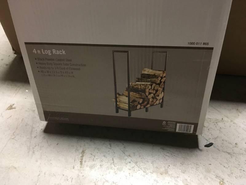 lot 3 image: 4 ft. Heavy-Duty Firewood Rack new