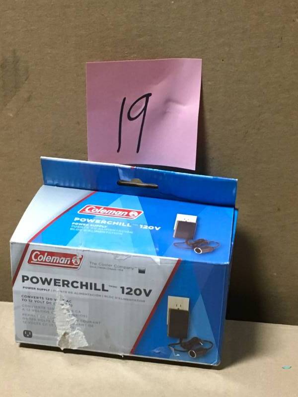 lot 19 image: Coleman 120-Volt Thermoelectric Cooler Power Supply in good condition