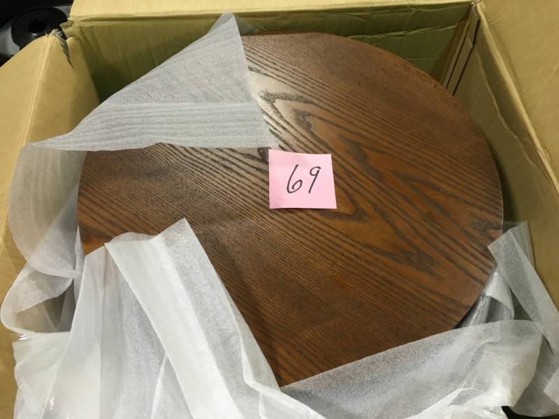 lot 69 image: Kerala Brown End Table by Home Decorators Collection in good condition