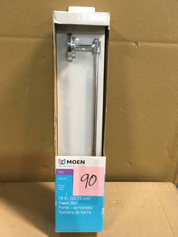 lot 90 image: Iso 18 in. Towel Bar in Chrome in good condition