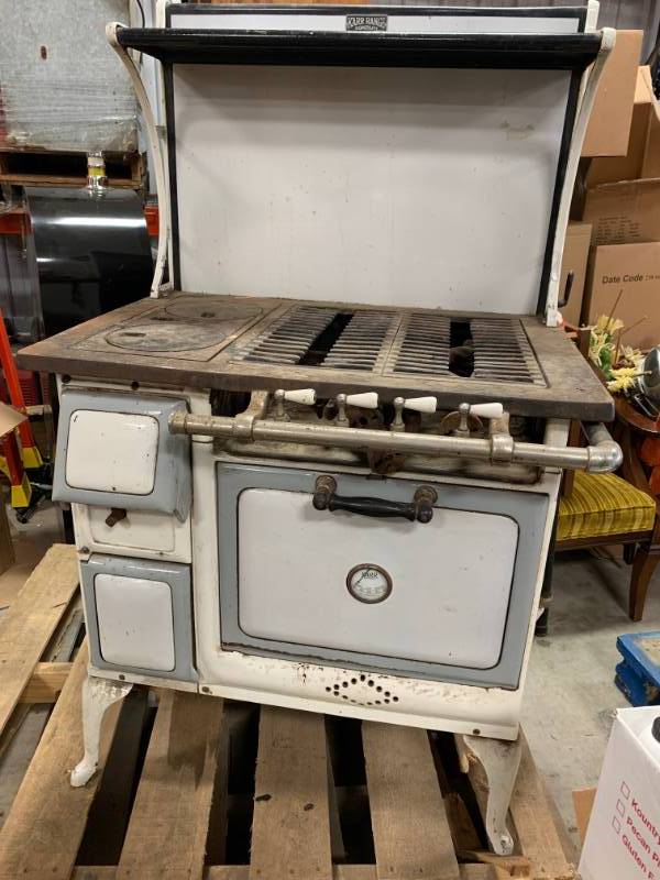 lot 35 image: Antique Wood  Gas Karr Stove