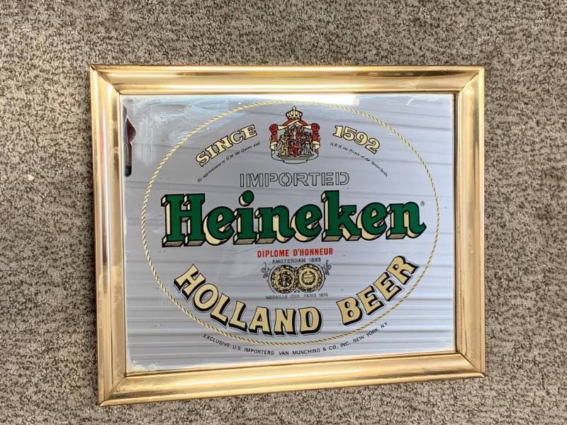 lot 4 image: Vintage Heineken Beer Bar Mirror