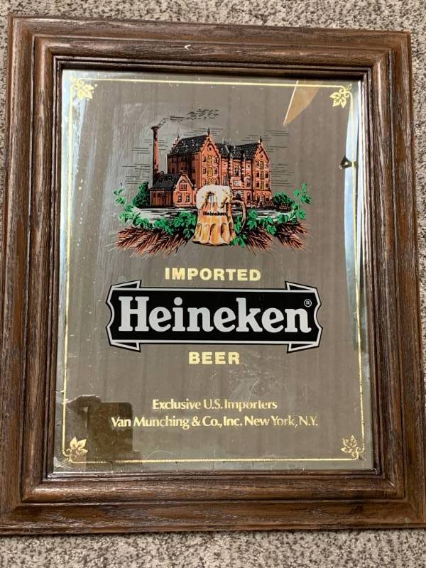 lot 18 image: Vintage Heineken Beer Bar Mirror