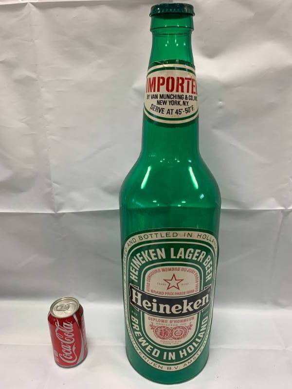 lot 23 image: Heineken Lager 2 Foot Tall Bottle