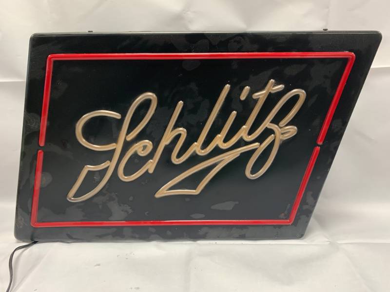 lot 24 image: Vintage 1983 Schlitz Sign 19 Wide
