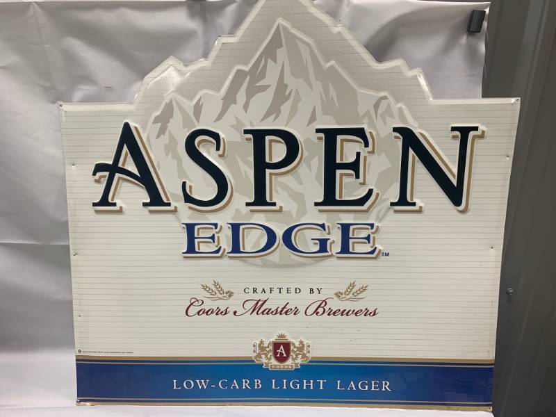 lot 45 image: Aspen Edge (Coors brand) Metal Beer Sign