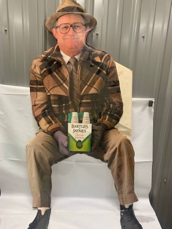 lot 48 image: Vintage Bartles & James 4 Foot Tall Cutout