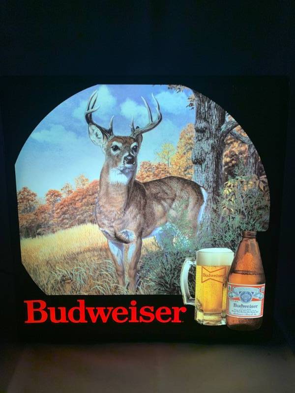 lot 65 image: Budweiser Deer Lighted Sign