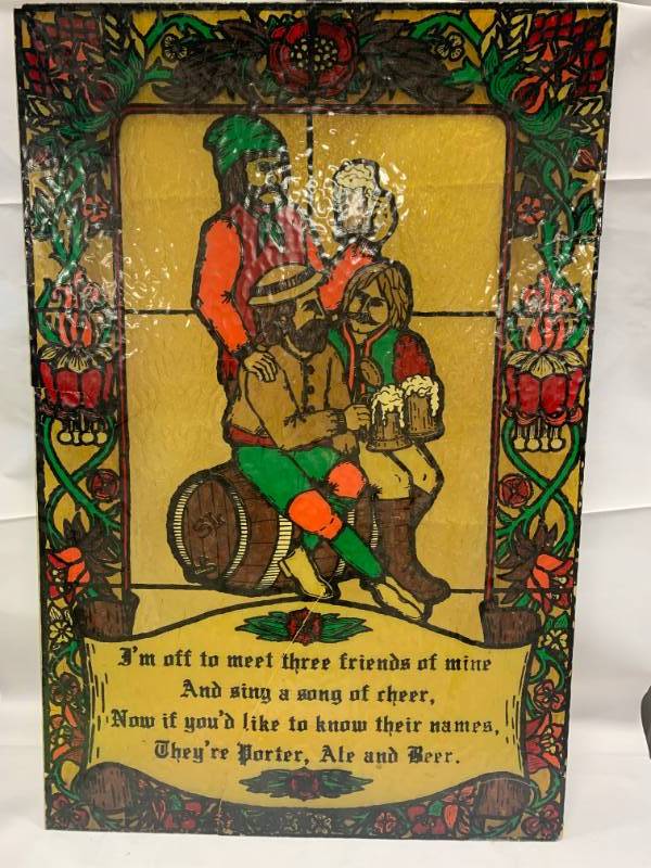 lot 71 image: Old Beer Poem on Hard Plastic