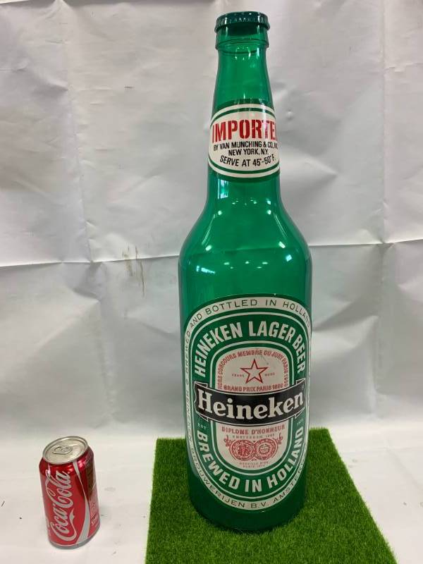 lot 90 image: Heineken Lager 2 Foot Tall Bottle