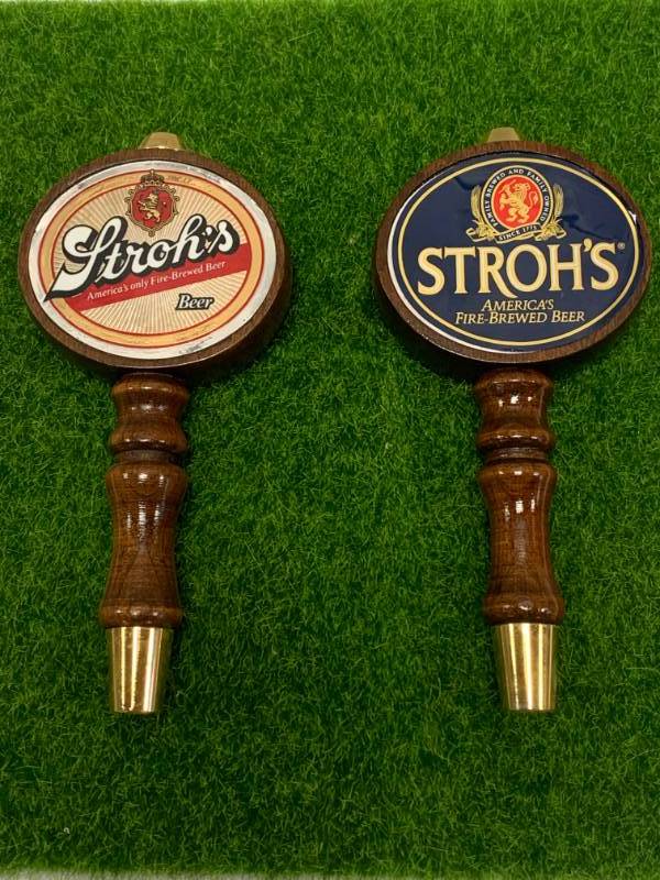 lot 97 image: Lot of 2 New Vintage Strohs Wood Top Handles