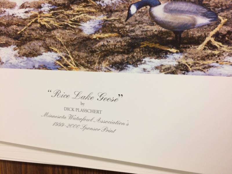 lot 43 image: Rice Lake Geese by Dick Plasschert Signed & Numbered Limited Edition Print Size With Border Approx 30x21