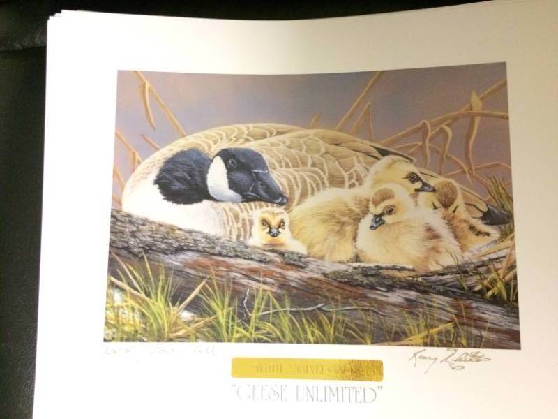 lot 49 image: Geese Unlimited 10th Anniversary by Ray or Gary  Signed & Numbered Limited Edition Print & Stamp Size With Border Approx