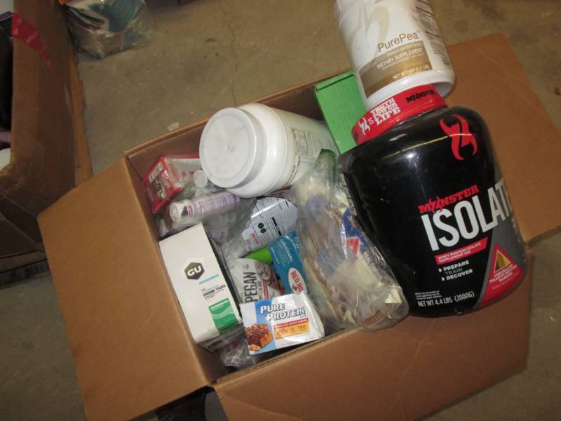 lot 115 image: Lot of Protien Powder, Snack packag...