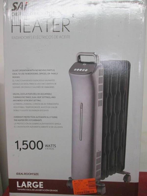 lot 128 image: SAI Oil-Filled Radiator Heater (Lar...