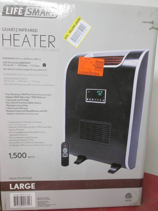 lot 135 image: LifeSmart Quartz Infrard Heater (La...