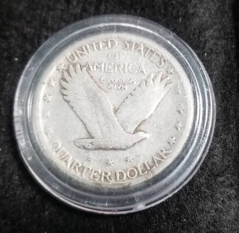 1925 STANDING LIBERTY SILVER QUARTER IN AIRTITE