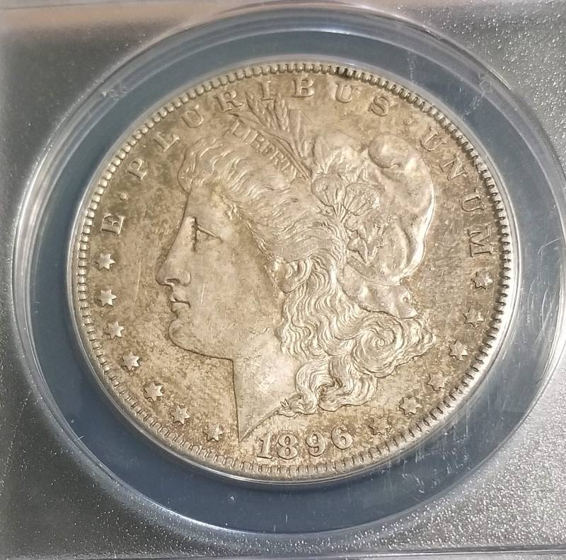 1896 MORGAN SILVER DOLLAR AU55 ANACS