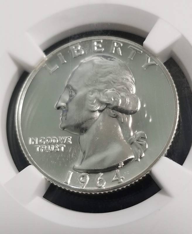 1964 PROOF WASHINGTON SILVER QUARTER PF67 NGC