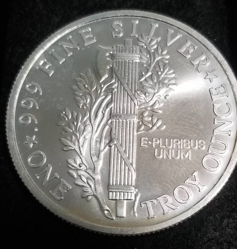 1 TROY OZ. .999 FINE SILVER MERCURY DIME DESIGN