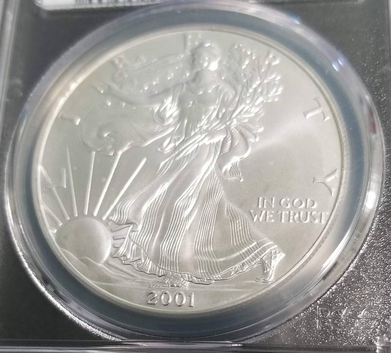 2001 AMERICAN SILVER EAGLE 1 TROY OZ. .999 FINE SILVER MS69 PCGS