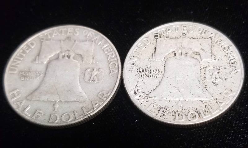 2 FRANKLIN HALF DOLLARS 1951-D 1957-D