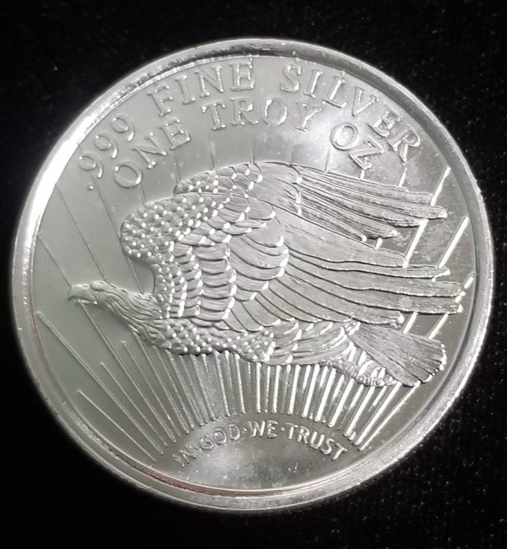 1 TROY OZ. .999 FINE SILVER SAINT GAUDENS DESIGN