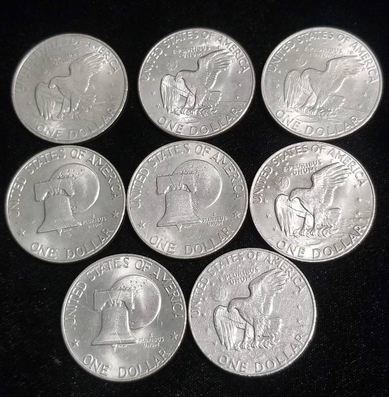 GROUP OF 8 CLAD EISENHOWER DOLLARS