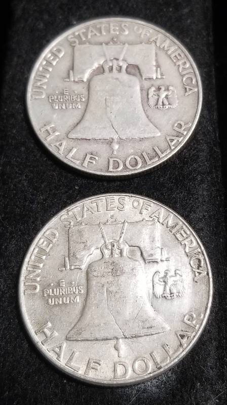 2 FRANKLIN HALF DOLLARS 1959-D 1963-D