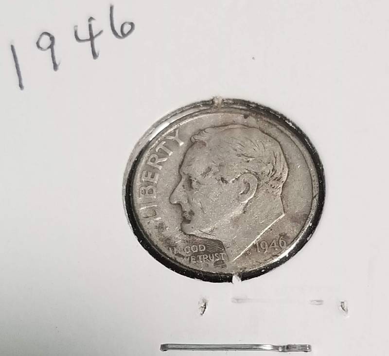 3 SILVER DIMES 1927 1928 MERCURY 1946 ROOSEVELT