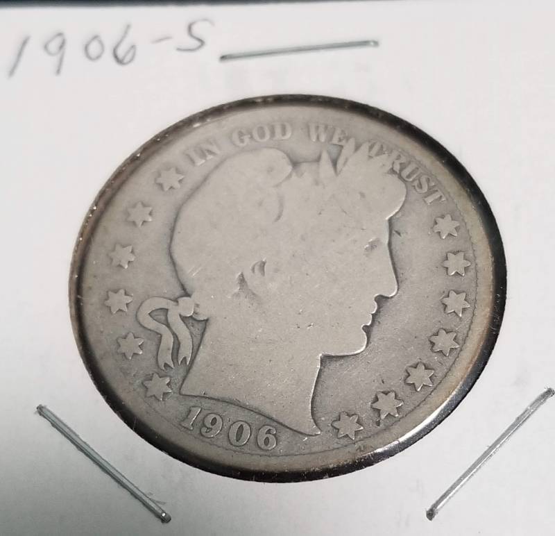 2 HALF DOLLARS 1906-S BARBER 1939-D WALKING LIBERTY