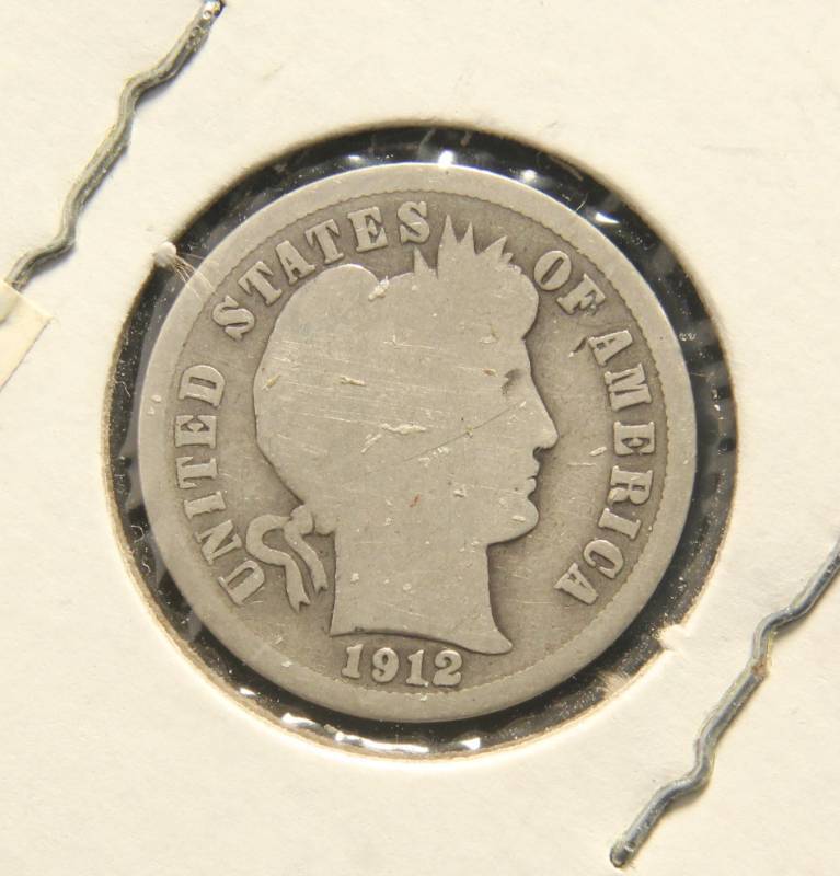 3 COINS 1912 BARBER DIME 1890 1891 INDIAN HEAD CENTS